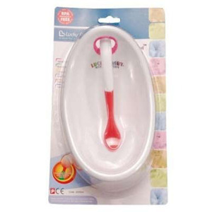 Chén ăn có muỗng Lucky Baby 610343