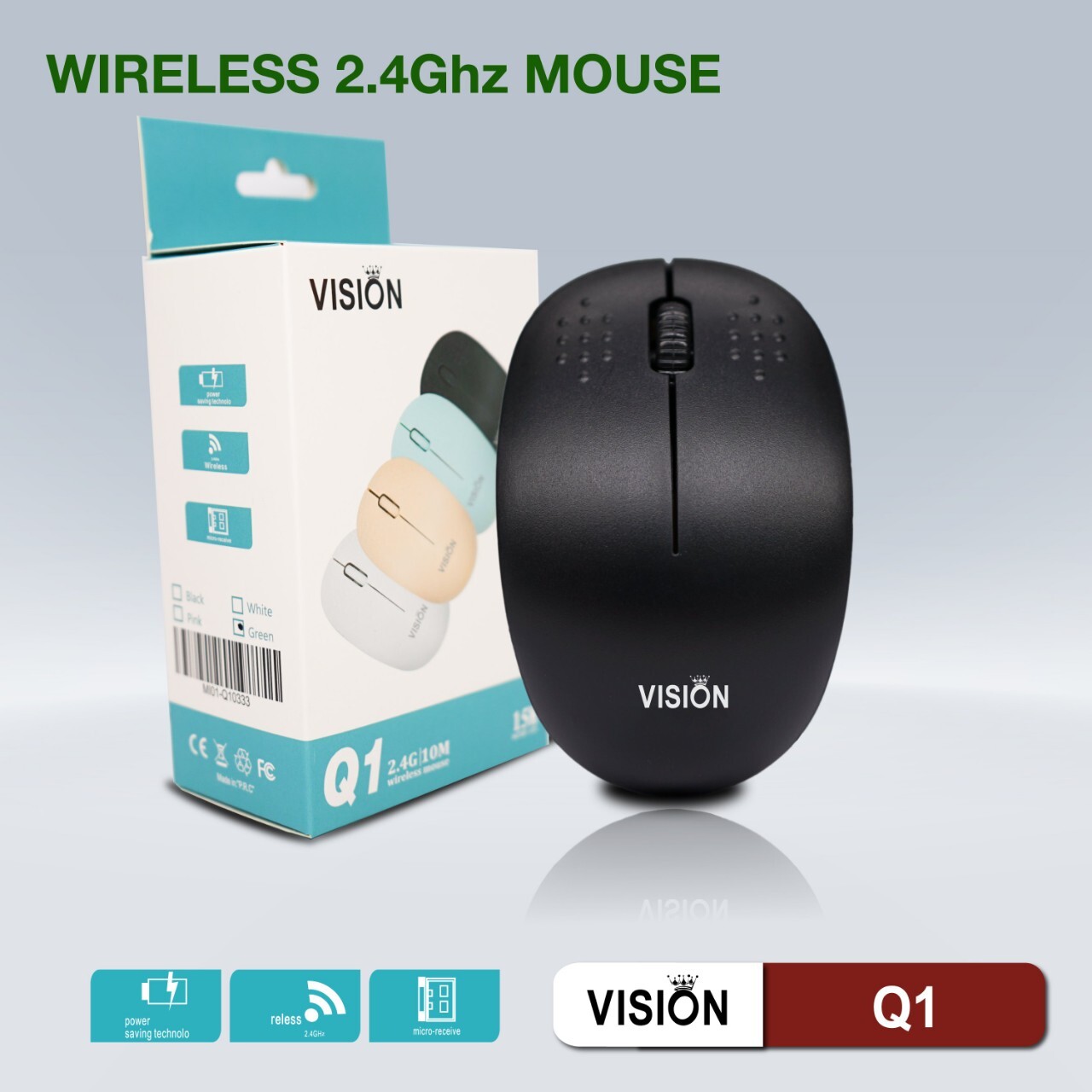 Chuột máy tính - Mouse ko dây Vision Q1