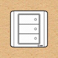 Công tắc ba 2 chiều phím lớn có đèn led xanh Sino S66DMN3