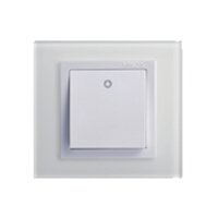 Công tắc nút nhấn đơn có đèn LED đế vuông màu đen Simon V8 80104F