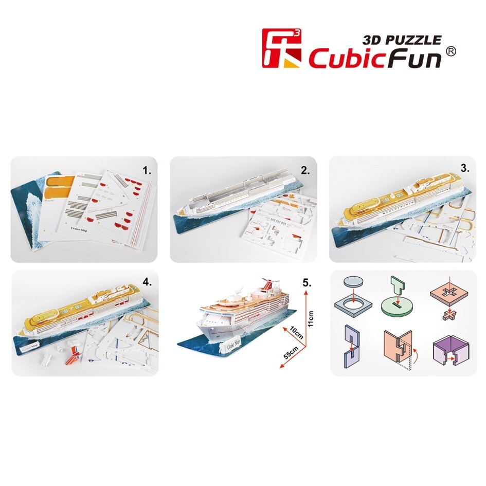 Bộ xếp hình 3D Du thuyền Gruise Ship Cubic Fun T4006h