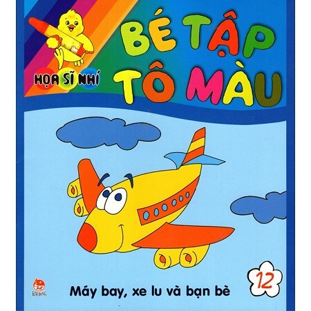 Bé tập tô màu - Máy bay, xe lu và bạn bè 