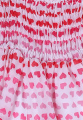 Đầm trẻ em Cirino in hình trái tim ngực nhún thun