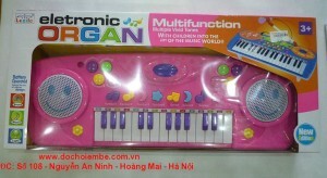 Đàn organ kèm micro 2505A - màu xanh/ hồng