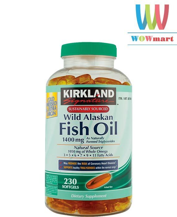 Dầu cá Alaska Kirkland Signature Wild Alaskan Fish Oil 1400mg - 230 viên