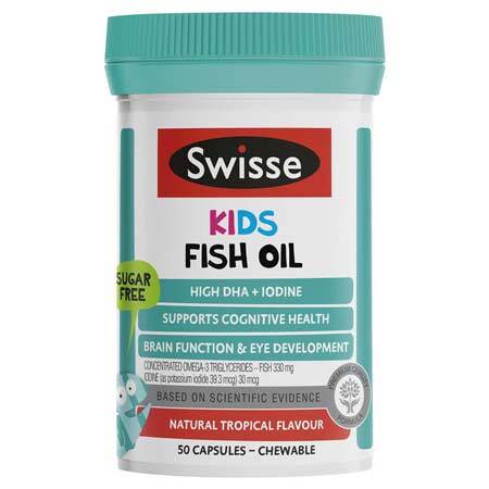 Dầu cá Swisse Kids Fish Oil bổ sung DHA cho trẻ 50 viên