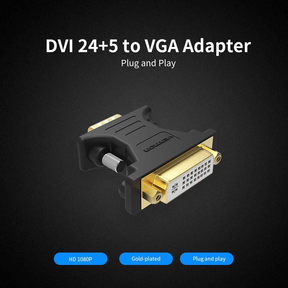 Đầu chuyển DVI(24+5) Female to VGA Male Vention DV350VG