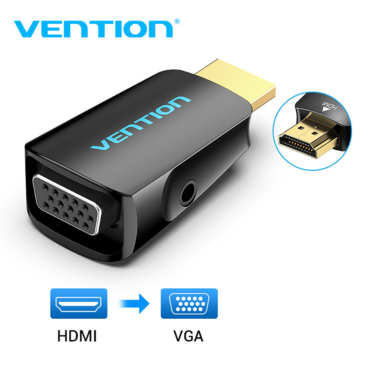 Đầu chuyển HDMI to VGA +Audio Vention AIDB0