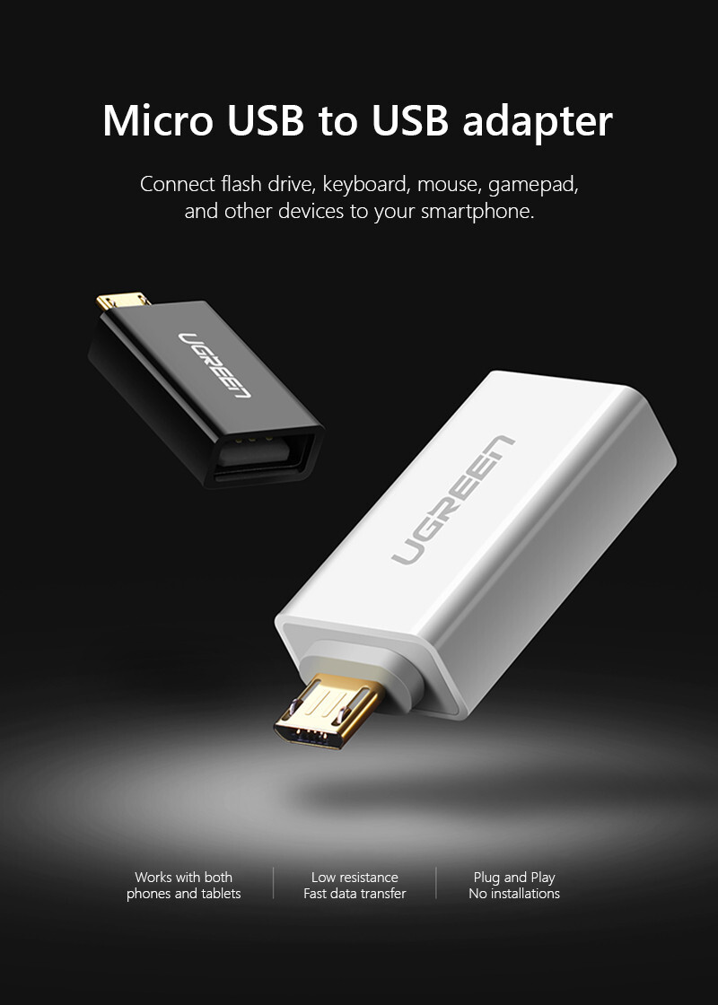 Đầu chuyển Micro USB OTG Ugreen 30529