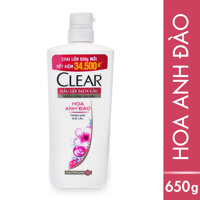 Dầu gội sạch gàu Clear hoa anh đào thơm mát 650g