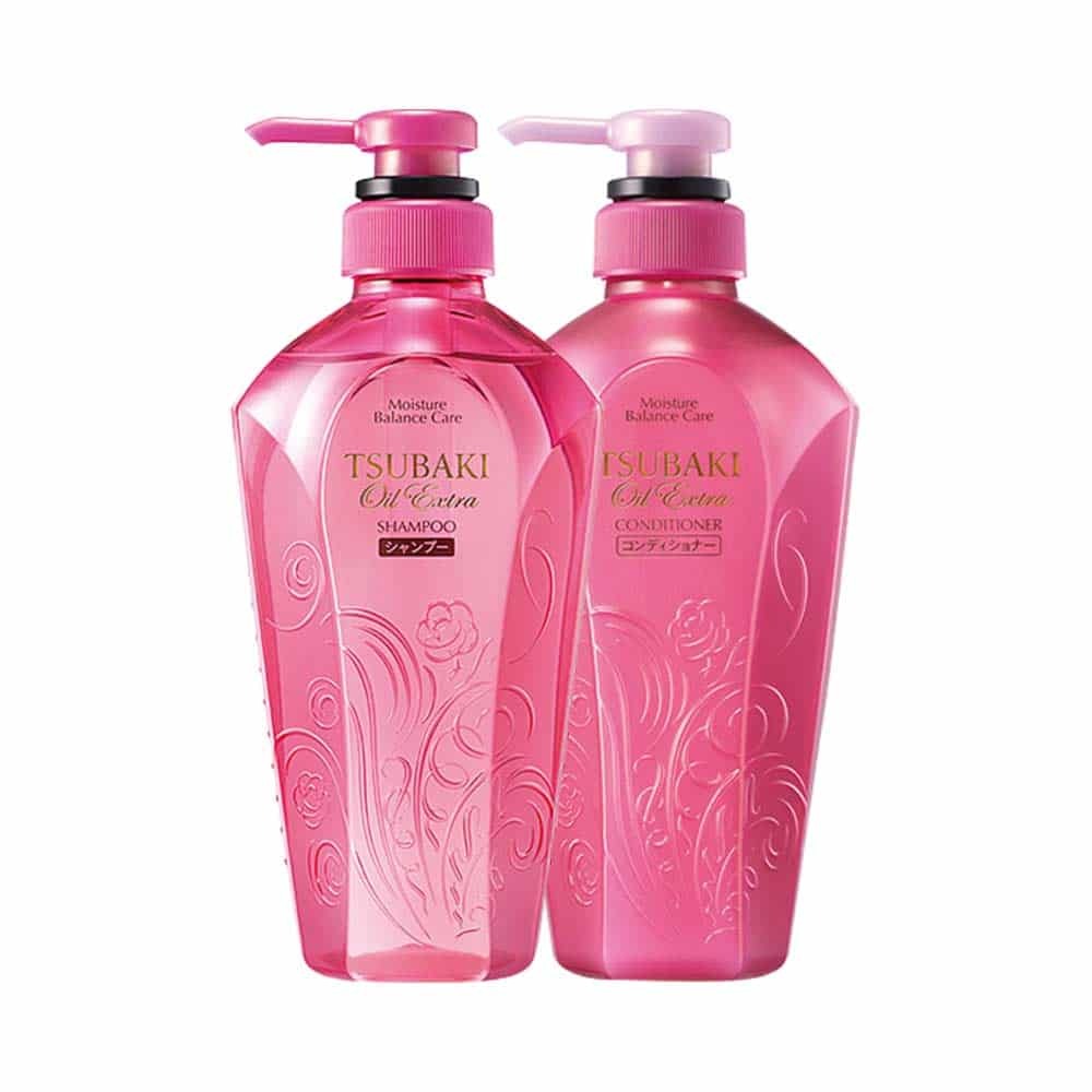 Dầu gội và dầu xả Shiseido Tsubaki Oil Extra - Màu hồng