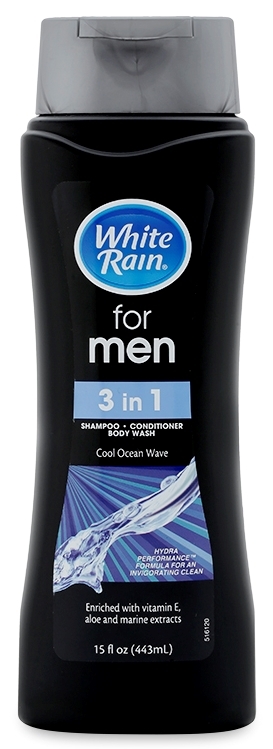 Dầu tắm, gội, xả White Rain For Men 3 In 1 Cool Ocean Wave 443ml