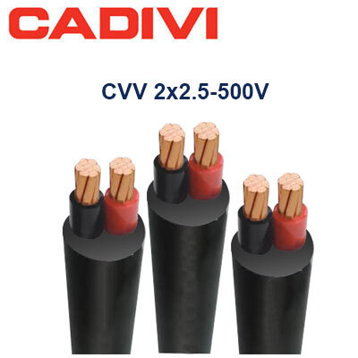 Dây điện đôi CU/PVC – 300/500V Cadivi CV CVV-2×2.5