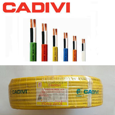 Dây điện mềm bọc nhựa PVC 2 lõi 450/750V CADIVI CV VCmo-LF-2×1.5