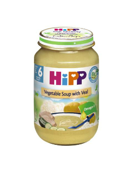 Dinh dưỡng đóng lọ HiPP súp thịt bê, rau tổng hợp 190g