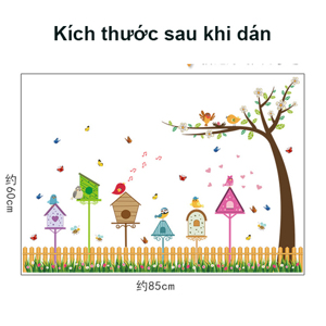Decal dán tường hàng rào tổ chim SK9085