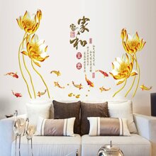 Decal dán tường Hoa sen vàng-PK137 