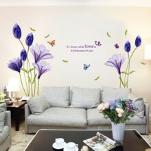 Decal dán tường Hoa tím lãng mạn-PK123 