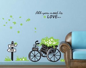 Decal dán tường trang trí xe chở hoa DTZ722