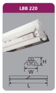 Đèn công nghiệp phản quang Duhal LBB220 2x9W