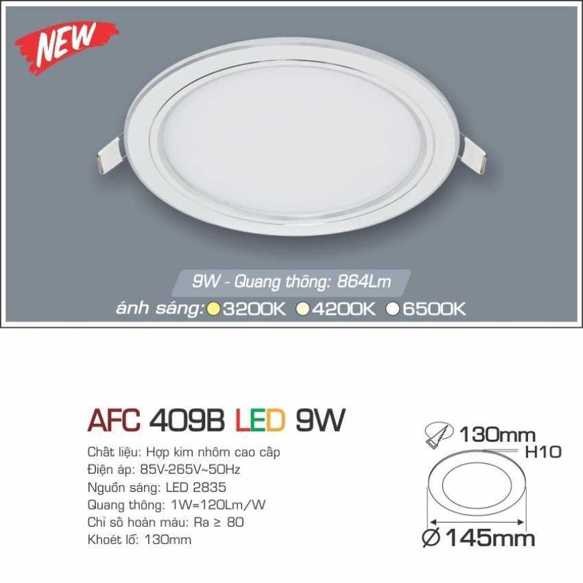 Đèn led âm trần Anfaco AFC 409B - 9W