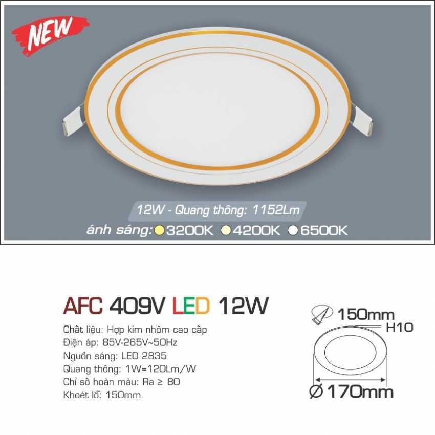 Đèn led âm trần Anfaco AFC 409V - 12W