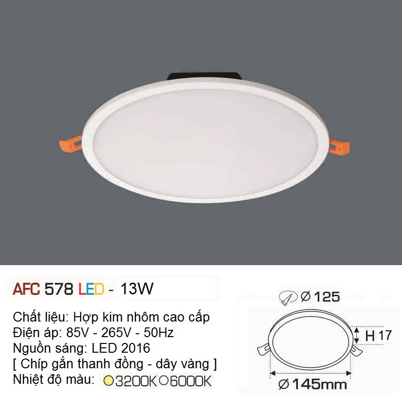 Đèn led âm trần Anfaco AFC-578 - 13W