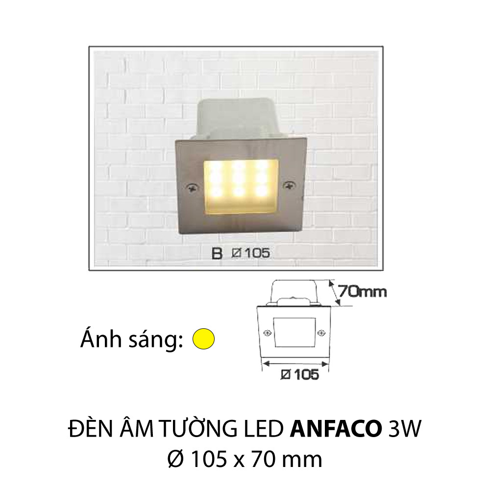 Đèn led âm tường Anfaco B 3W