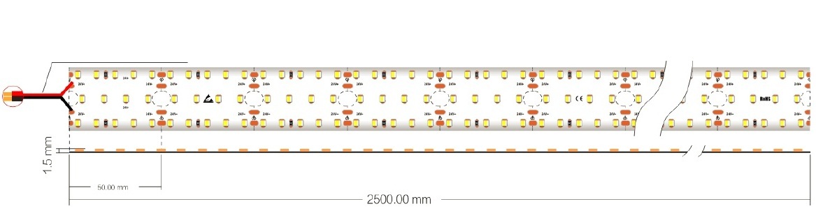 Đèn led dây VinaLED FSB-2835-IP33-L280 - 25W, 34mm