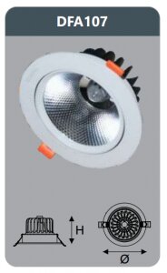 Đèn led downlight chiếu sâu Duhal DFA107