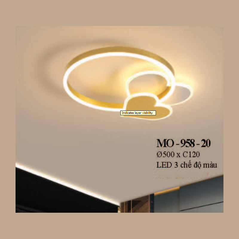Đèn mâm ốp trần MO-958-20