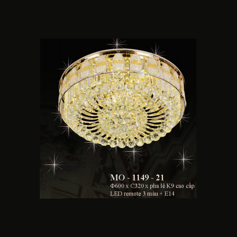 Đèn mâm ốp trần pha lê MO-1149-21