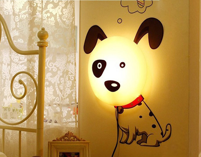 Đèn ngủ 3D dán tường hình chó đốm