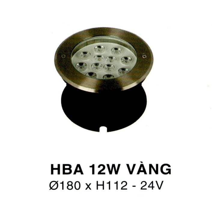 Đèn pha dưới nước HBA 12W - Vàng