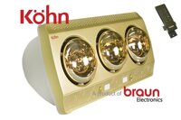 Đèn sưởi phòng tắm Braun Kohn KP03G-Plus - Điều khiển từ xa
