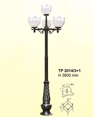 Đèn trụ sân vườn cao 2014/3+1