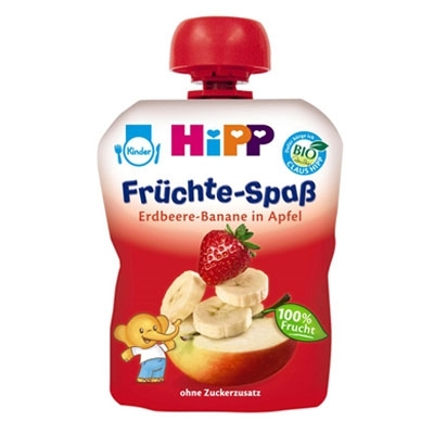 Dinh dưỡng đóng túi dâu chuối táo HiPP 8521 - 90g