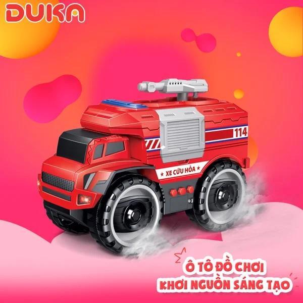 Đồ chơi Duka - Xe cứu hỏa - No. 832334 - Kết hợp ánh sáng và âm thanh - 28 x 17 x 13 cm
