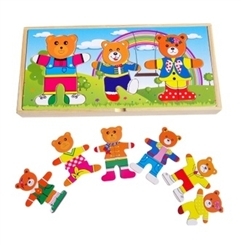 Đồ chơi gỗ xếp hình gia đình gấu WS0072