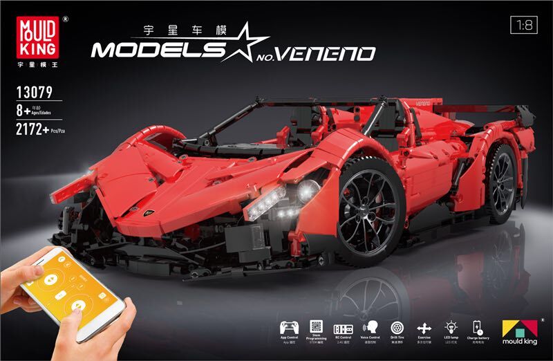 Đồ chơi Lắp ghép Mould King 13079 - Xe Lamborghini Veneno có điều khiển từ xa