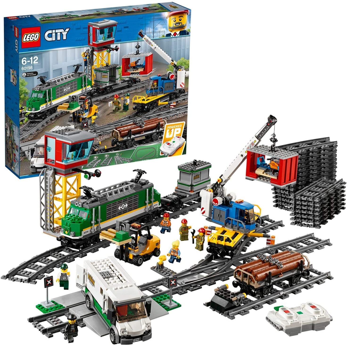 Đồ chơi lắp ráp Lego City 60198 - Xe lửa chở hàng điều khiển từ xa