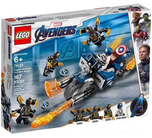 Đồ chơi lắp ráp Lego Marvel Super Heroes 76123 - Xe Mô Tô Captain America Đại Chiến Outrider