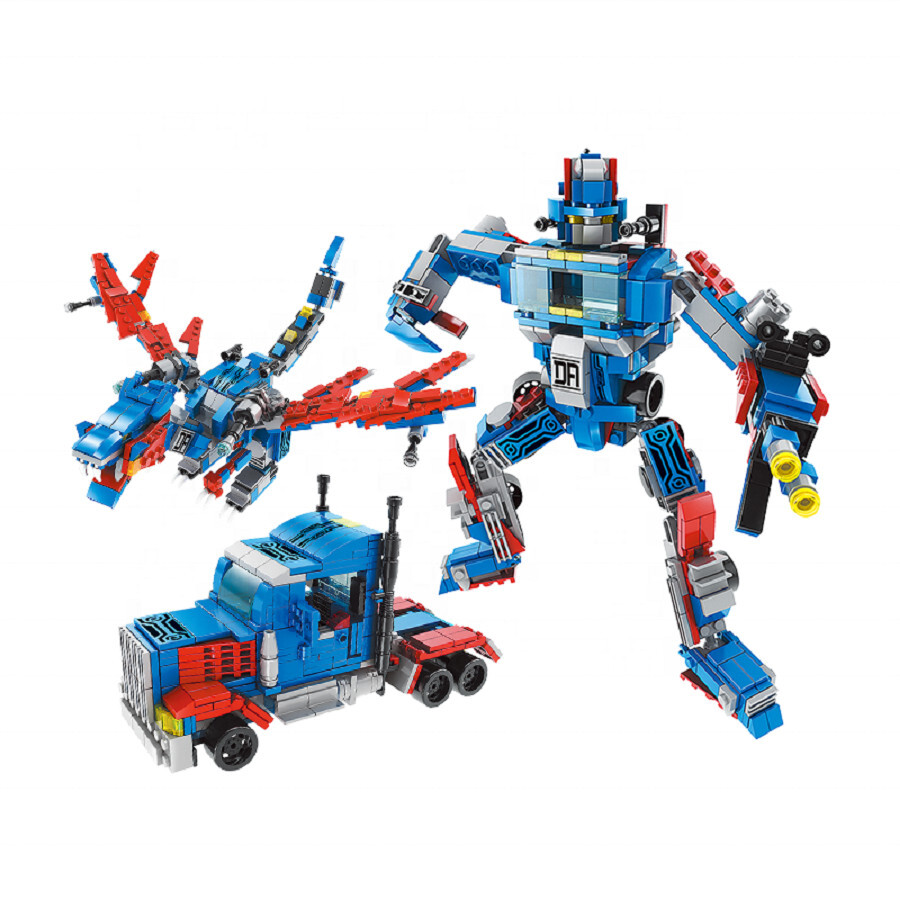 Đồ chơi lắp ráp Robot biến hình Transformers Optimus Prime 3in1 Lele Brother 8557-4