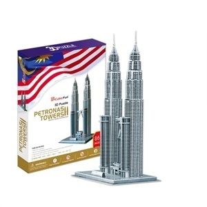 Bộ xếp hình 3D tháp đôi Malaysia Cubic Fun MC084H