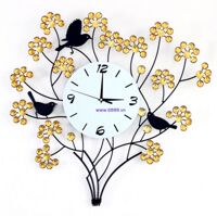 Đồng Hồ Canh Hoa và Những Chú Chim Sẻ Tạo Nên Không Gian Cực Ký Ấn Tượng J1015