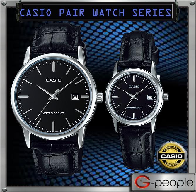Đồng hồ đôi dây da Casio Quartz MTP+LTP-V002L-1AUDF