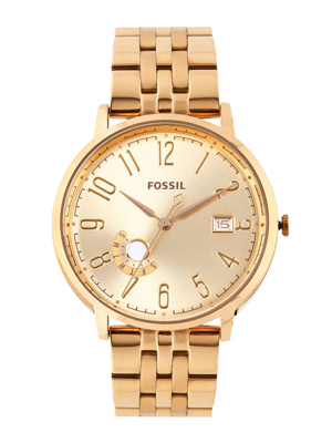 Đồng hồ Fossil mặt tròn màu vàng hồng ES3789