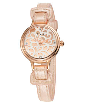 Đồng hồ KIMIO da mặt tròn hoa văn KI024