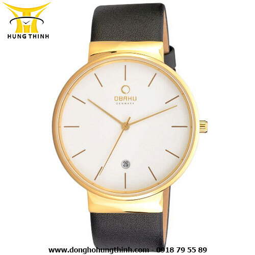 Đồng hồ nam dây da Obaku V153GDGWRB