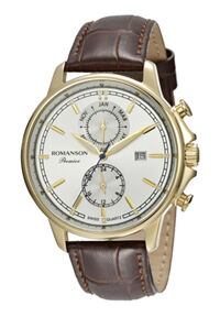 Đồng hồ nam dây da Romanson PB3251FMGWH